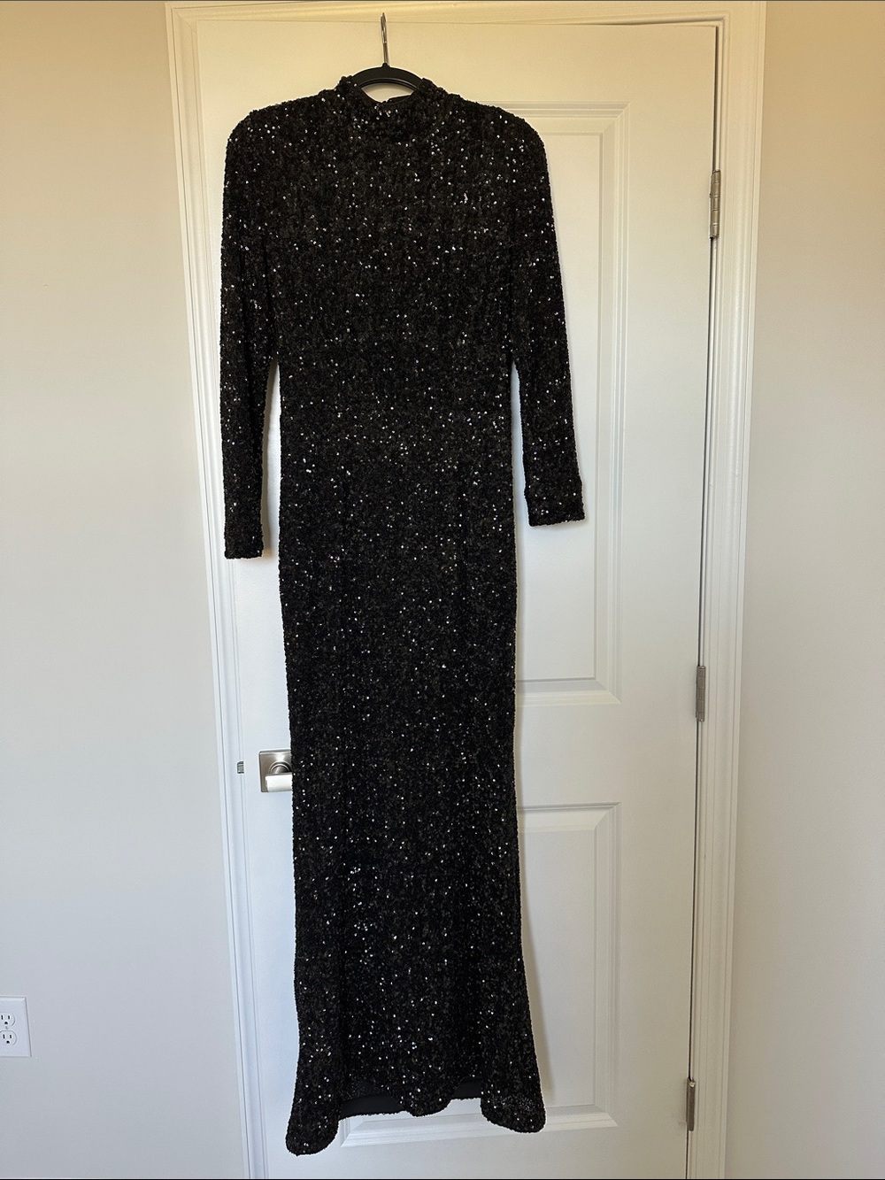 Club L London Sequin Long-Sleeve Maxi Dress